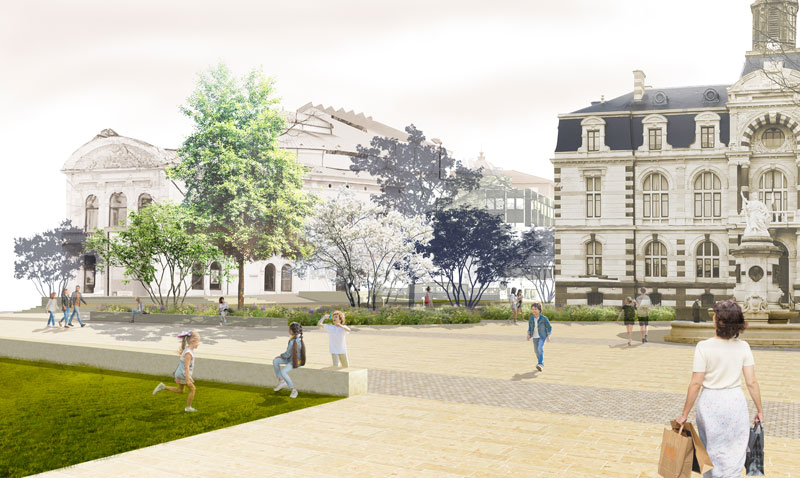 Illustration Hôtel de Ville de Roanne